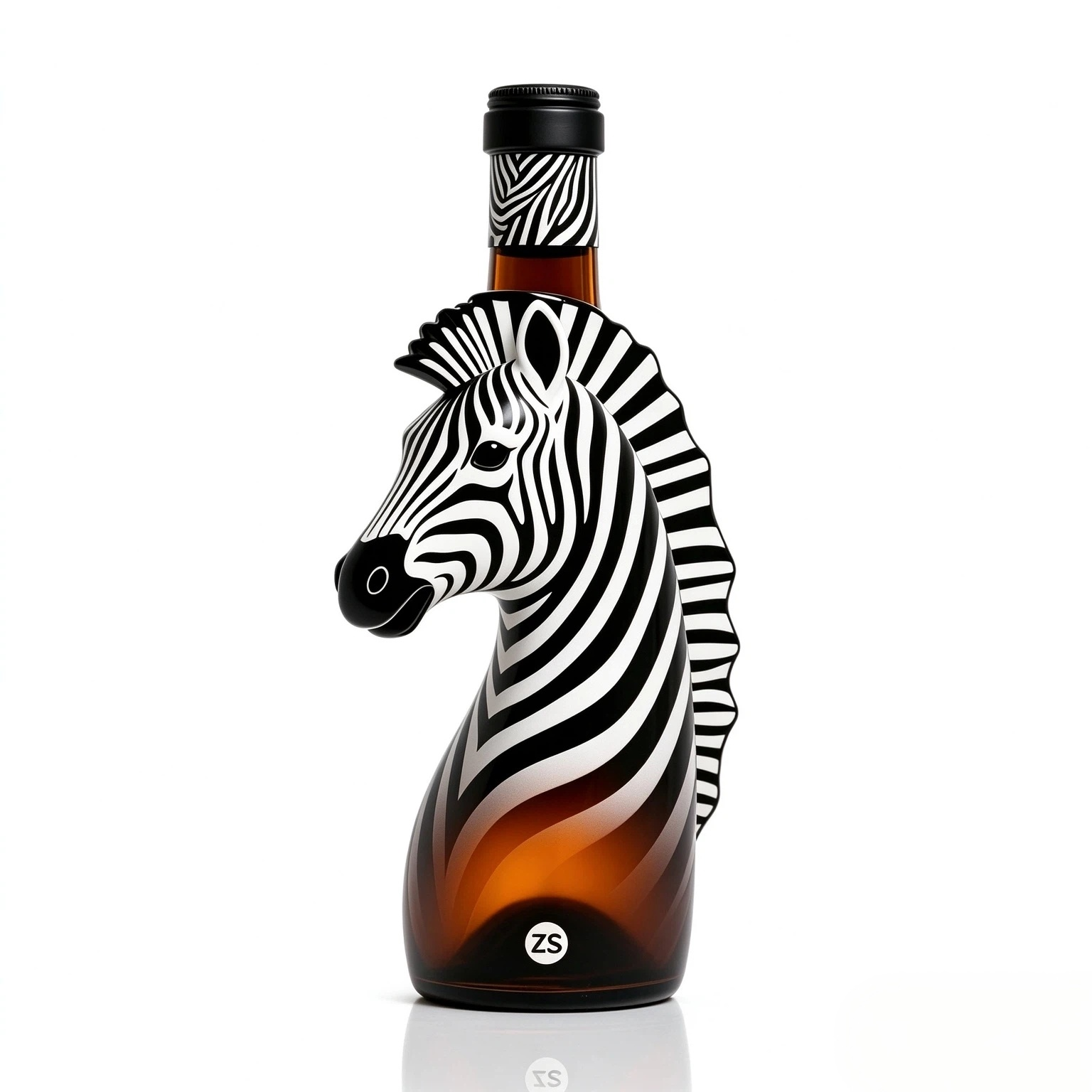 Zebra Striping wine bottle